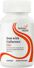 Seeking Health Iron with Cofactors, as Ferrochel Ferrous Bisglycinate, Vitamin A and C Cofactors, Digestive Enzymes for Optimal Iron Absorption, Vegan and Vegetarian (90 Capsules)*