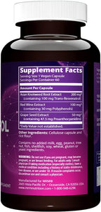MRM Nutrition Resveratrol | 100mg natural trans-resveratrol | Antioxidant | Gluten-free + vegan | 60 servings
