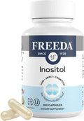 FREEDA Pure Inositol Capsules - 650 mg Inositol Supplement from Myo-Inositol - Mood and Calm Support - Vegetarian and Kosher Certified Vitamin B8 (Inositol) Supplements - Made in USA (100 ct)