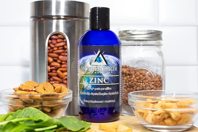 Mother Earth Minerals Ionic Liquid Zinc Supplement – High Absorption Angstrom Zinc Mineral Drops for Immune Support, Enzymatic Function & Cellular Health, 8 oz