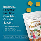 BariatricPal Sugar-Free Calcium Citrate Soft Chews | 500mg with Vitamin D & Probiotics | Piña Colada | 90 Count (1 Month Supply)