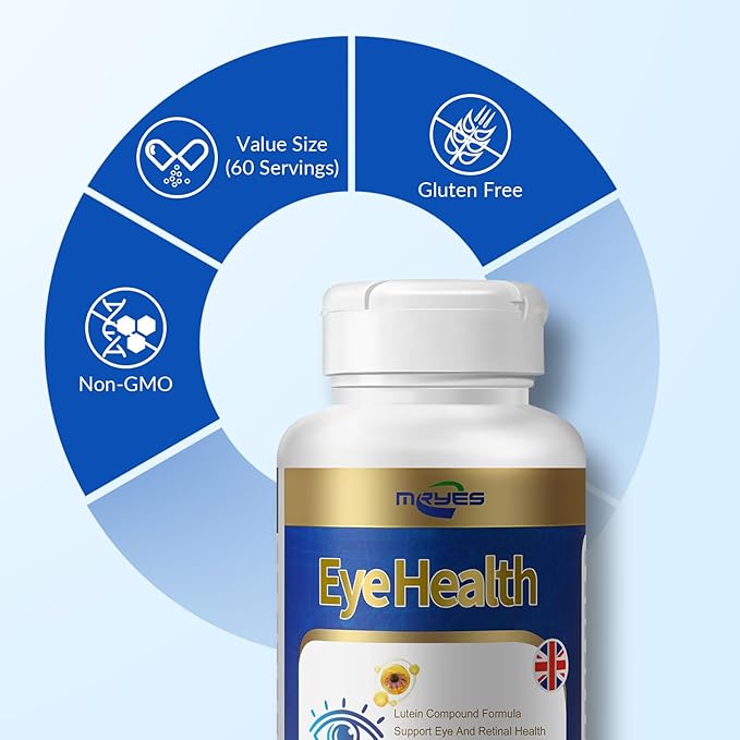 Lutein 20 mg with Zeaxanthin, Bilberry Extract, Vitamins E for Men and Women Dietary Supplements for Eye Health Supports Vision Clarity, Antioxidant Protection & Eye Health | 60 Capsules