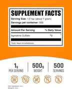 BulkSupplements.com Folic Acid Powder - Folate Supplement, Vitamin B9 - Gluten Free, 480mcg per Serving, 500g (1.1 lbs) (Pack of 1)