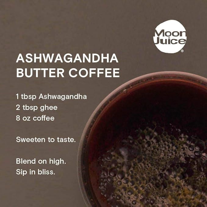 Moon Juice Organic Ashwagandha Supplement - Ashwagandha KSM-66 Root Powder Extract (15:1 Full-Spectrum) for Stress, Focus & Mood - Vegan, Non-GMO, Gluten-Free - 1.3 oz, 72 Servings