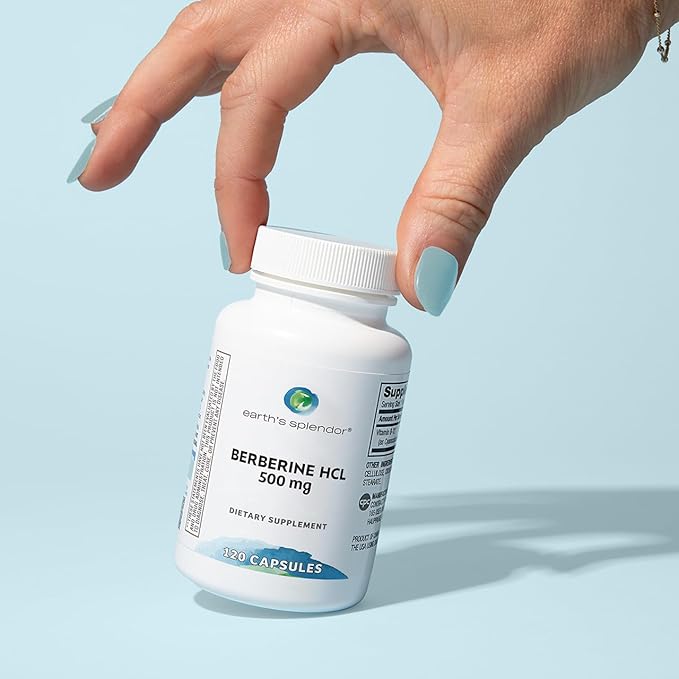 Earth's Splendor Berberine 500mg Capsules, Supports Metabolism (120ct Bottle, 2 Month Supply) Non-GMO, Vegan-Friendly