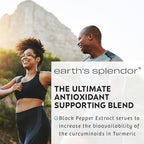 Earth's Splendor Turmeric Complex 500mg with Black Pepper, 90 Capsules - Supports Antioxidant Activity and Joint Health* - 1.5 Month Supply