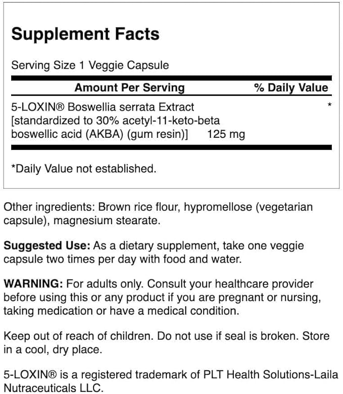Swanson Boswellia Serrata Extract 125 mg 60 Veg Caps 2 Pack