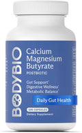 BodyBio Butyrate - Postbiotic for Gut Health, Digestive Support, Bloat, Gas & Constipation Relief, Leaky Gut Repair - Calcium, Magnesium + Butyric Acid Supplement for GI Wellness