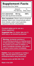 Iron Tablets 325mg Ferrous Fumarate 2 Pack (120 Total)