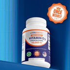Vitamatic 3 Pack Vitamin D3 50,000 IU (as Cholecalciferol), Once Weekly Dose, 1250 mcg, 60 Veggie Capsules 1 Year Supply, Progressive Formula Helping Vitamin D Deficiencies