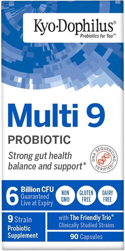 Kyolic Kyo-Dophilus Multi 9 Probiotic, Strong Gut Health Balance and Support*, 90 Capsules
