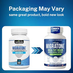 Migratone Migraine Relief Nutritional Support Supplement - with Magnesium, Riboflavin Vitamin B2, B6 & B12, Microactive Coq10, Feverfew, PA-Free Butterbur, and Folate - Clinically Preferred Blend