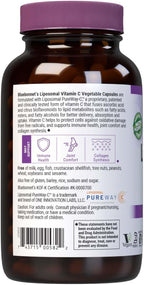 BlueBonnet Nutrition Liposomal Vitamin C 1000 mg, Made with Sunflower Oil, Immune & Joint Comfort*, Vegan, Kosher, Non-GMO, Gluten-Free, Soy-Free Milk-Free, 180 Vegetable Capsules, 90 Servings