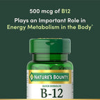 Nature's Bounty B-12 Quick Dissolve Tablets 500 Mcg, 300 Tablets (3 X 100 Count Bottles)