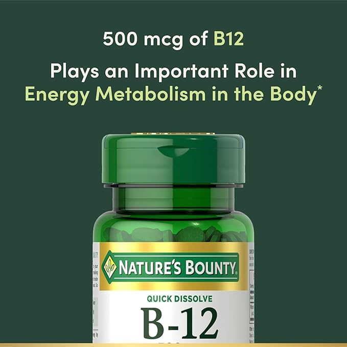 Nature's Bounty Vitamin B-12 500 mcg, 100 ea (Pack of 4)
