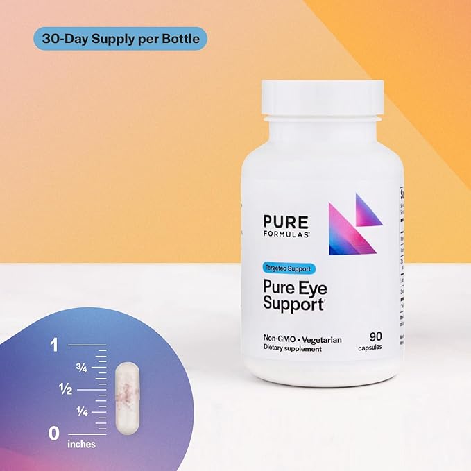 PureFormulas Pure Eye Support | Lutein and Zeaxanthin Supplement - 90 Vegetarian Capsules