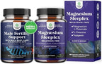 Bundle of Pre Conceive Male Reproductive with CoQ10, Maca Root, Methyl Folate & D-Aspartic Acid & Magnesium Sleep Supplement with Apigenin L-Theanine Lemon Balm Extract - Melatonin-Free Calm for Sleep