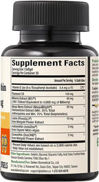 DAIKEN Lutein and Zeaxanthin Supplements, AREDS 2 Inspired Formula with Astaxanthin, Maqui Berry, Bilberry, Flaxseed Oil & Vitamin E, 30 Softgels