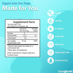 LIQUIDHEALTH USDA Organic Ionic Zinc High Potency Drops - Trace Mineral Liquid Vitamin Supplement for Adults, Kids - Immune & Digestive Support, Skin & Wound Health - USA Made, Vegan, Non-GMO (3 Pack)