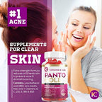 Katherine & Clark Panto Gold Vitamin B5 Pantothenic Acid Gummies for Acne - Hair Skin and Nails Gummies - Biotin, Zinc, Folic Acid Chewable Non-GMO Gluten-Free for Body - Oily Skin Gummies - 60 Count