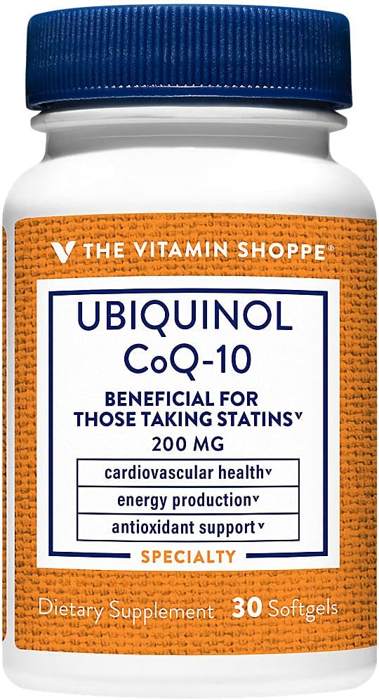 The Vitamin Shoppe Ubiquinol CoQ-10 200mg Beneficial for Those (30 Softgels)