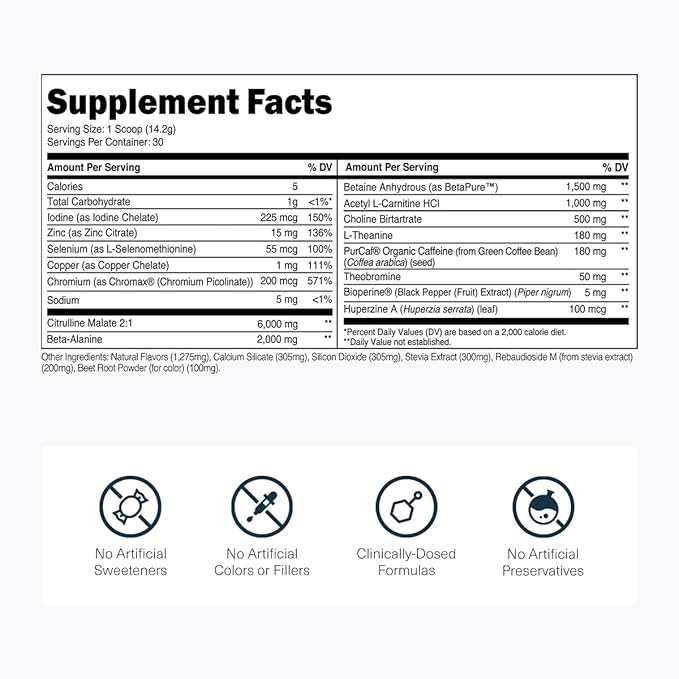 Transparent Labs Lean Pre-Workout - Body Recomposition Pre Workout for Men and Women with Acetyl L-Carnitine, Beta Alanine Powder, & PurCaf Organic Caffeine Powder - 30 Servings, Strawberry Lemonade