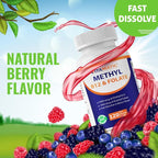 Vitamatic Methyl Folate & B12 Supplement with Pyridoxal 5 Phosphate (P-5-P) - Promotes Cardiovascular Health & Energy Metabolism - 120 Fast Dissolve Tablets - Non GMO & Gluten Free