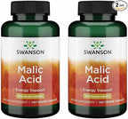 Swanson Malic Acid - Natural Supplement Promoting Cellular Energy Production - Supplement Formula to Help Nourish & Energizes Muscles - (100 Veggie Capsules, 600mg Each) (2 Pack)
