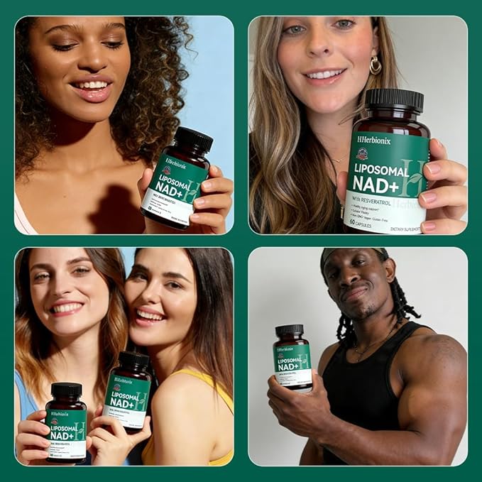 Liposomal NAD Supplement with Resveratrol, Advanced NAD+ Irans-Resveratrol, Nicotinamide Riboside, Quercetin, Heart Health, Healthy Aging, NR NMN Replacement(Made in USA)