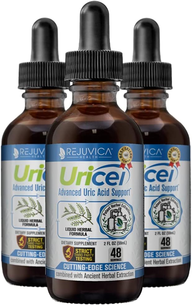 Rejuvica Health Uricel - Advanced Uric Acid Support & Cleanse Supplement - Liquid Delivery for Better Absorption - Tart Cherry, Chanca Piedra, Celery Seed, Turmeric & More!