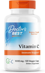 Doctor's Best Vitamin C 1000mg Supplement for Men & Women - Vegan Vitamin C Capsules as Q-C Ascorbic Acid, Immune Health Support for Adults, Non GMO, Gluten Free, Soy Free - 120 Veg Caps