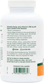 NaturesPlus Orange Juice Chewable Vitamin C - 500 mg, 90 Tablets - High Potency Immune & Vascular Health Support Supplement, Antioxidant - Gentle On Stomach - Vegetarian, Gluten-Free - 90 Servings