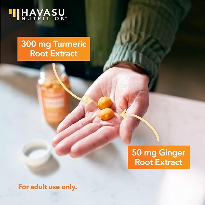 Turmeric Gummies with Ginger Root Extract - Digestive Health and Immune Support Supplement for Overall Wellness - 120 Count - Vegan, Non-GMO Curcumin Vitamin - Peach Flavor, 2 Month Supply