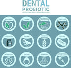 Dental Oral Probiotic, 60 Chewable Tablets - Supplements w/BLIS K12 & M18 - Bad Breath Treatment for Adults - Boosts Oral Health - Fights Halitosis, Tooth Decay, Strep Throat (Mint Flavor)