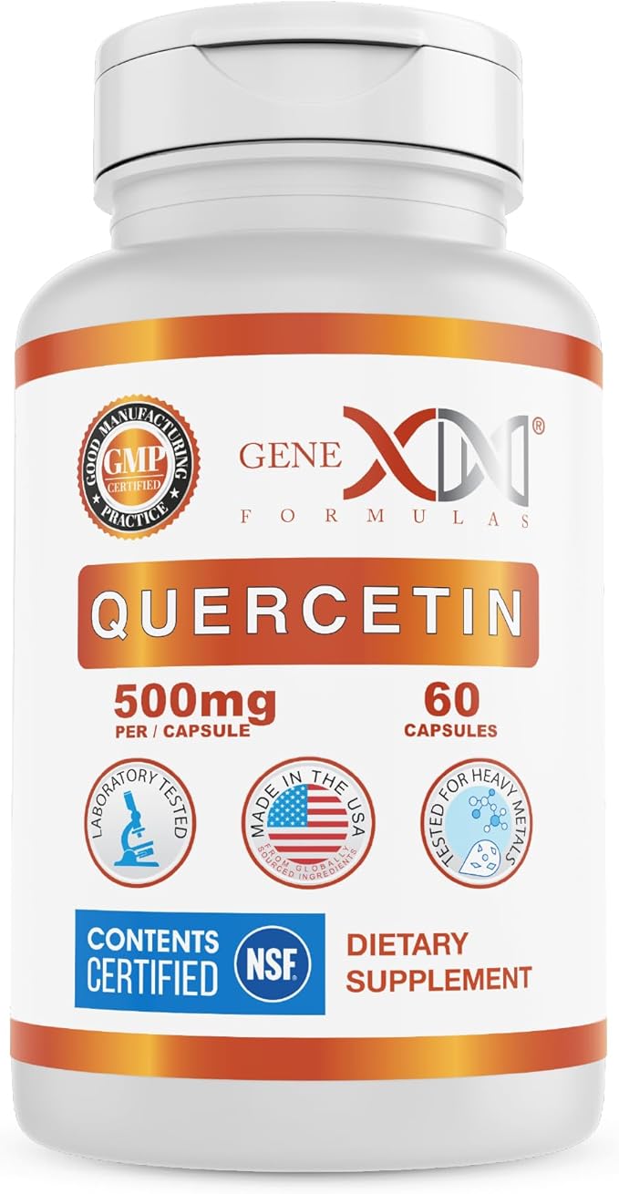 Genex Formulas Quercetin 500mg -60 Capsules for 60 Day Supply - Supplement for Immune Support, Antioxidant and Allergy Protection, Non-GMO, Gluten-Free