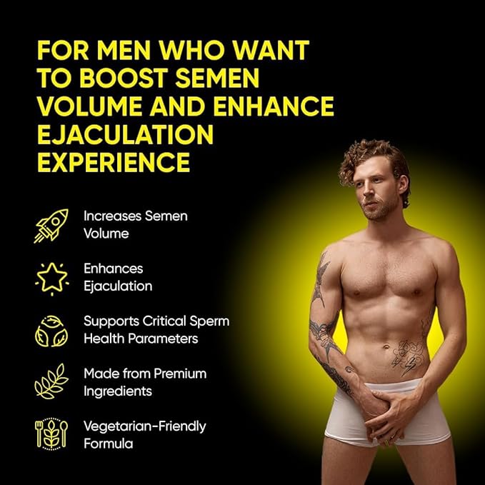 Raspberry C*M Gummies Improves Sperm Volume and Load Semen Volume Supplement - 60 Capsules - 1 Month Supply