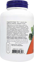 NOW Magnesium 400mg, 180 Veg Capsules