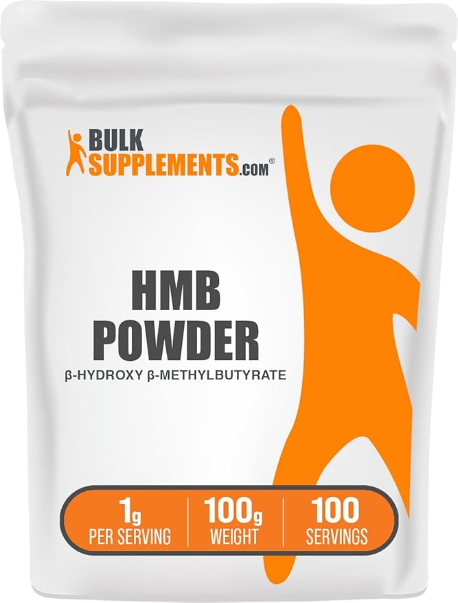 BulkSupplements.com HMB Powder - as Calcium HMB, Beta-Hydroxy Beta-Methylbutyrate - HMB Powder Supplements, Gluten Free - 1g per Serving, 100g (3.5 oz) (Pack of 1)
