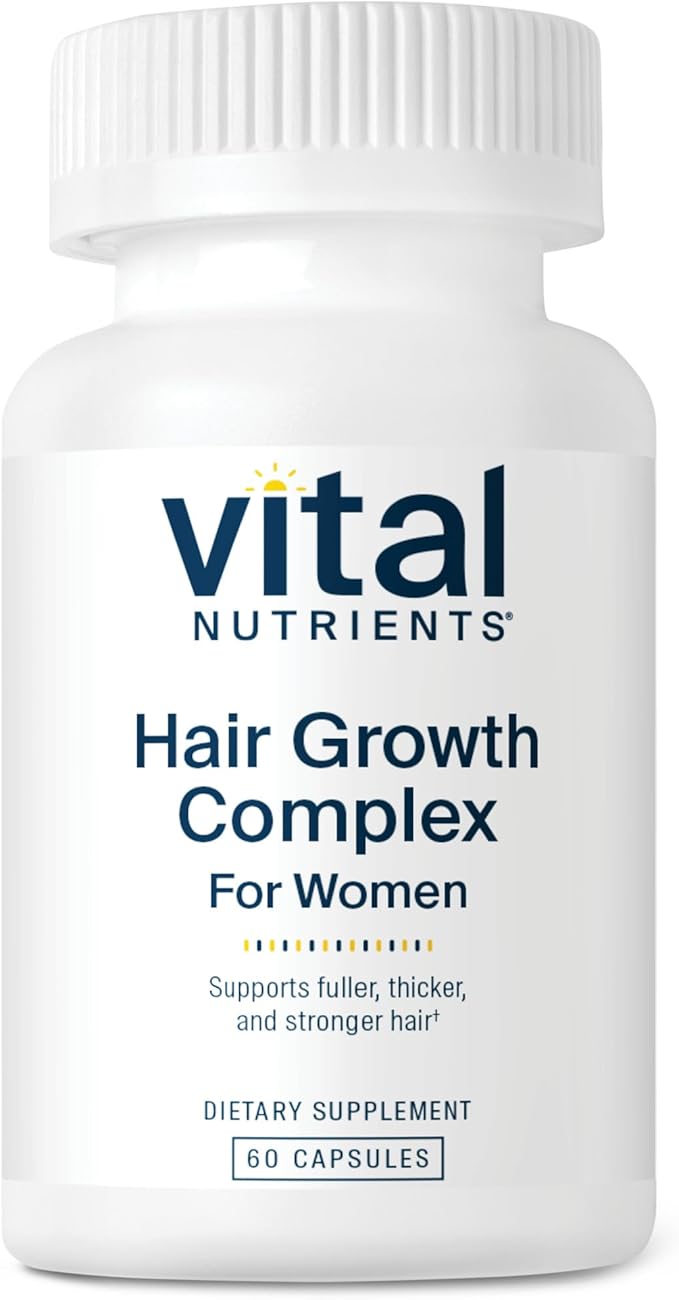 Vital Nutrients Hair Growth Vitamins Complex for Women - Hair Growth Supplement Supports Fuller, Thicker, Stronger with Keratin, Ashwagandha, Hops and Biotin - Vegan, Dairy, Gluten Free - 60 Count