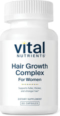 Vital Nutrients Hair Growth Vitamins Complex for Women - Hair Growth Supplement Supports Fuller, Thicker, Stronger with Keratin, Ashwagandha, Hops and Biotin - Vegan, Dairy, Gluten Free - 60 Count
