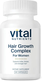 Vital Nutrients Hair Growth Vitamins Complex for Women - Hair Growth Supplement Supports Fuller, Thicker, Stronger with Keratin, Ashwagandha, Hops and Biotin - Vegan, Dairy, Gluten Free - 60 Count