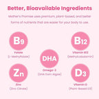 Prenatal Vitamin Gummies with DHA | Vegan Prenatal Vitamins for Women with Omega 3, Methylfolate, Choline & D3, Pregnancy Vitamins for Fetal Development | Gummy Multivitamin Supplement, 120 Count