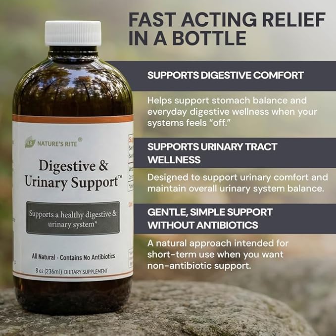 Nature's Rite Colloidal Silver Liquid, Digestive & Urinary Support, 45 ppm Silver Hydrosol for Immune Support (8 oz)
