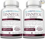 Approved Science Tinnitol - Tinnitus Support Supplement - Ease Ringing in The Ears - Boost Inner Ear Health - 2 Bottles - 6 Month Supply - Made in The USA
