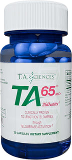 T.A. Sciences TA-65 Telomere Activation Supplement, 2.5 Times Potency Telomerase, 30 Capsules