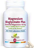 New Roots Herbal Magnesium Bisglycinate Plus, 120 Veggie Capsules 60-Day Supply - 150mg Elemental Magnesium, Supports Active Living, Non-GMO, Gluten-Free, Gentle on Digestion with Superior Absorption
