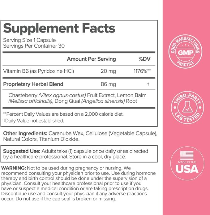 O Positiv FLO PMS Vitamins for Women, 30 Servings (Pack of 1) - Proactive PMS Relief - Targets Hormonal Breakouts, Bloating, Cramps, & Mood Swings with Chasteberry, Vitamin B6, & Lemon Balm