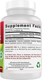 Best Naturals Prebiotics Fiber XOS (Xylo Oligosaccharide) 1400mg Serving 120 Veg Capsules (Pack of 2)