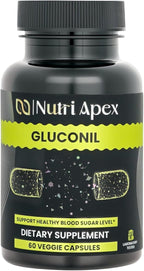 Gluconil – White Mulberry, Bitter Melon, Gymnema Sylvestre, Grape Seed & Chromium Glycinate 500mcg – Herbal Wellness Supplement – 60 Vegan Capsules (30 Day Supply), Non-GMO, Made in USA