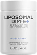 Codeage Liposomal DIM Supplement - 4 Months Supply of DIM Vitamins and SGS, Pomegranate, Broccoli, Vitamin E Isomers Tocopherols Alpha Beta Gamma Delta - Liposomal Formula - Gluten-Free - 120 Capsules